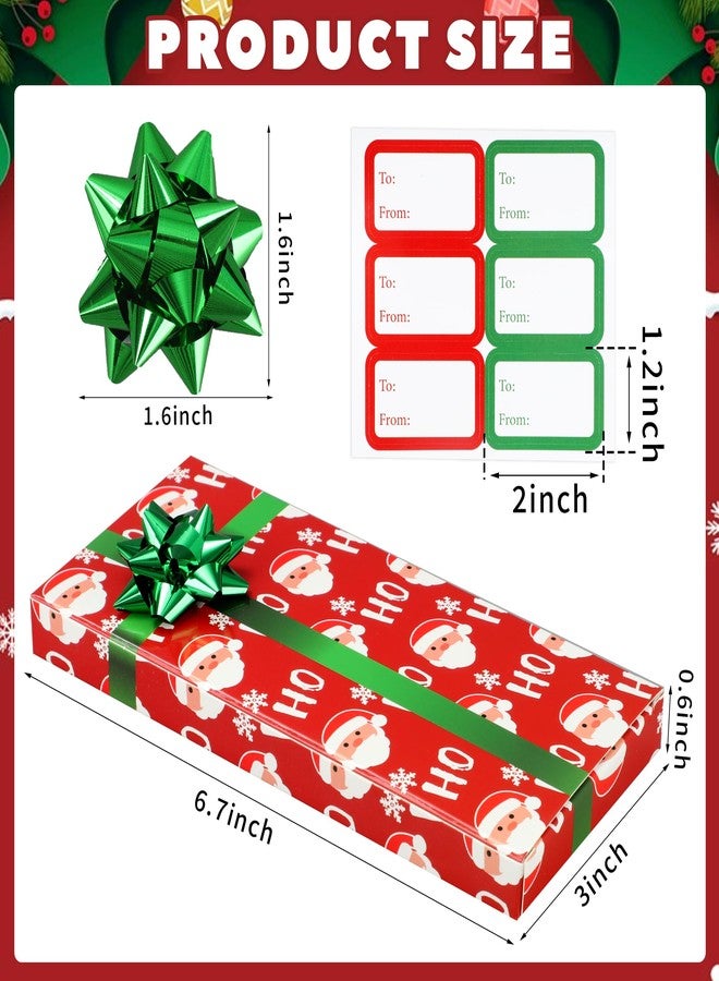 peony man 12 Pack Christmas Gift Card Holder Boxes with Bows and Tags Santa Claus Snowman Gift Card Boxes Christmas Tree Snowflake Gifts Wrap Box for Xmas Holiday Party Favors Gifts Wrapping - Image 2